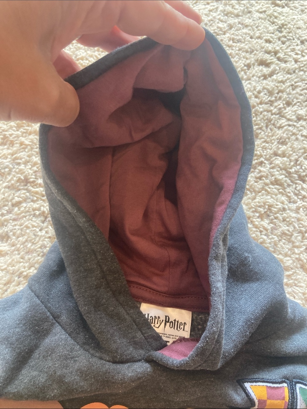 Kids Harry Potter Character Hoodie with Maroon Lined Hood - Picture 3 of 8